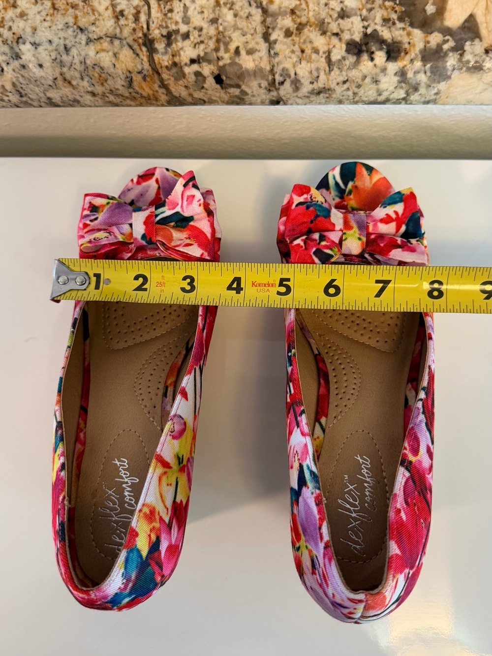 Dexflex comfort Floral Bow Peep-Toe Wedge Heels - Pink Multi - Picture 6 of 6